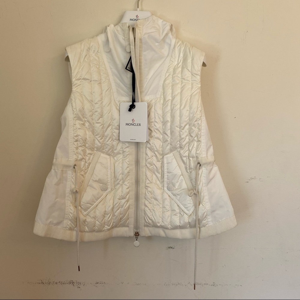 Moncler Suzy Gilet White Vest 1 NEW Authentic